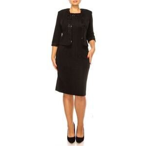 Maya Brooke Brianna Milay 2-Piece 3/4 Sleeves Jacket Dress Suit Plus Size 20W